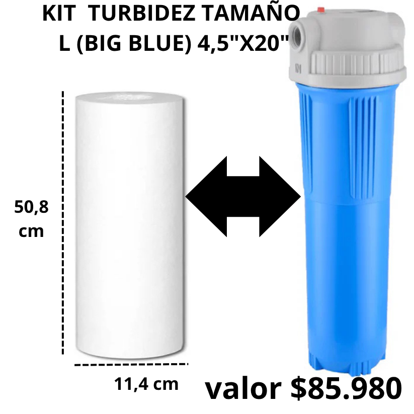 KIT TURBIDEZ TAMAÑO L (BIG BLUE) IDEAL POZO