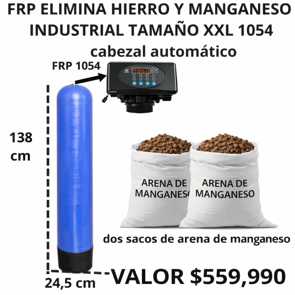 KIT ELIMINA HIERRO Y MANGANESO INDUSTRIAL 1054