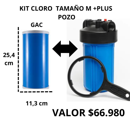 KIT CLORO TAMAÑO M + PLUS GAC 4,5"X10"