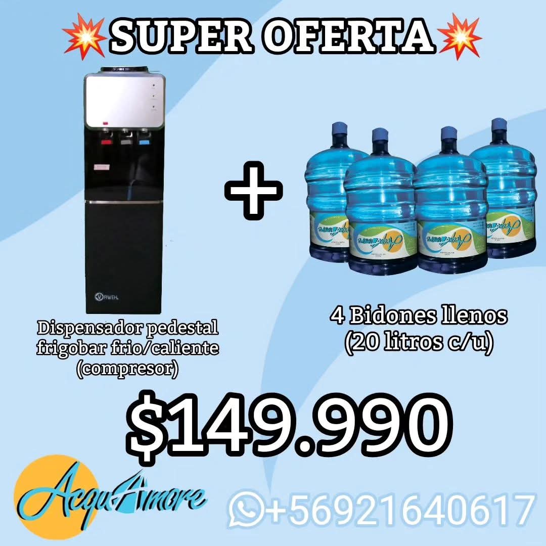 DISPENSADOR FRIGOBAR +4 BOTELLONES LLENOS