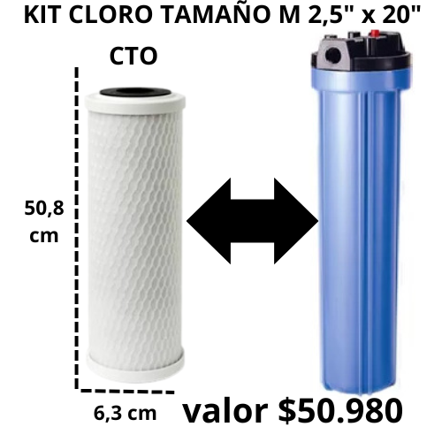 KIT CLORO TAMAÑO M CTO 2,5" X 20"