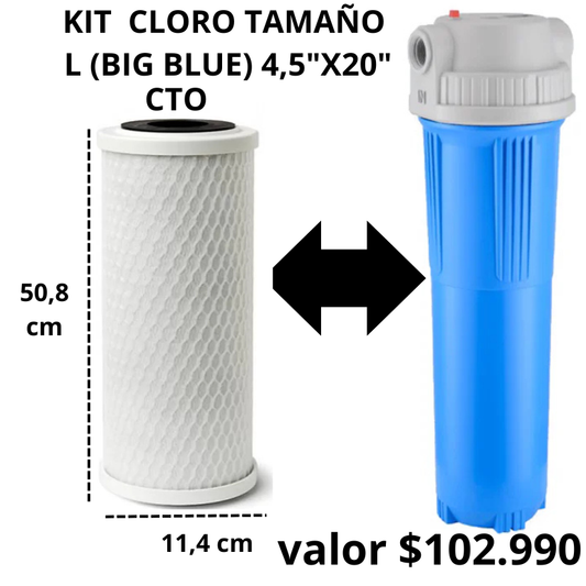 KIT CLORO TAMAÑO L (BIG BLUE) 4,5"X20" CTO