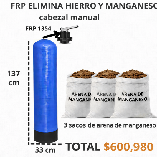 KIT ELIMINA HIERRO Y MANGANESO INDUSTRIAL 1354