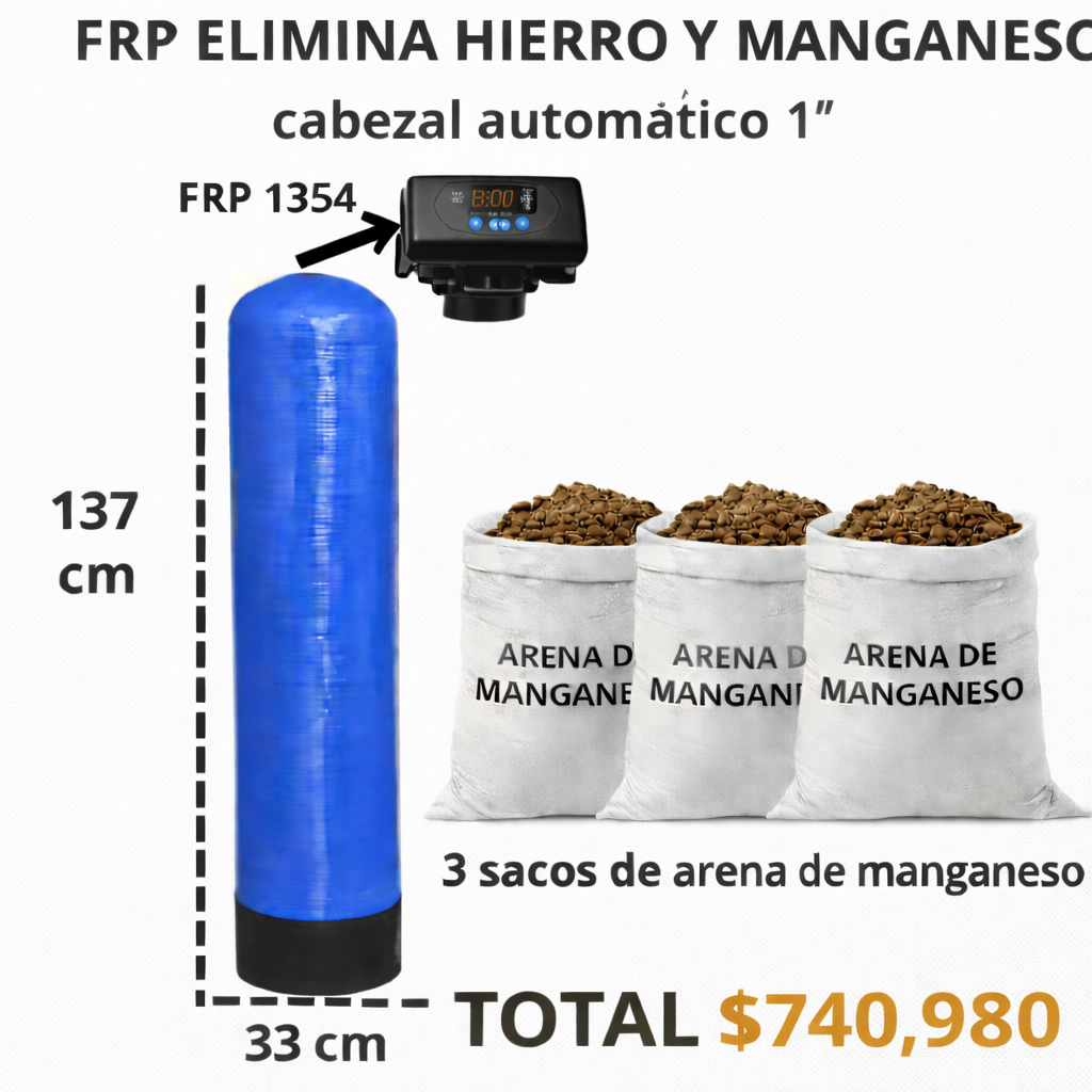 KIT ELIMINA HIERRO Y MANGANESO INDUSTRIAL 1354
