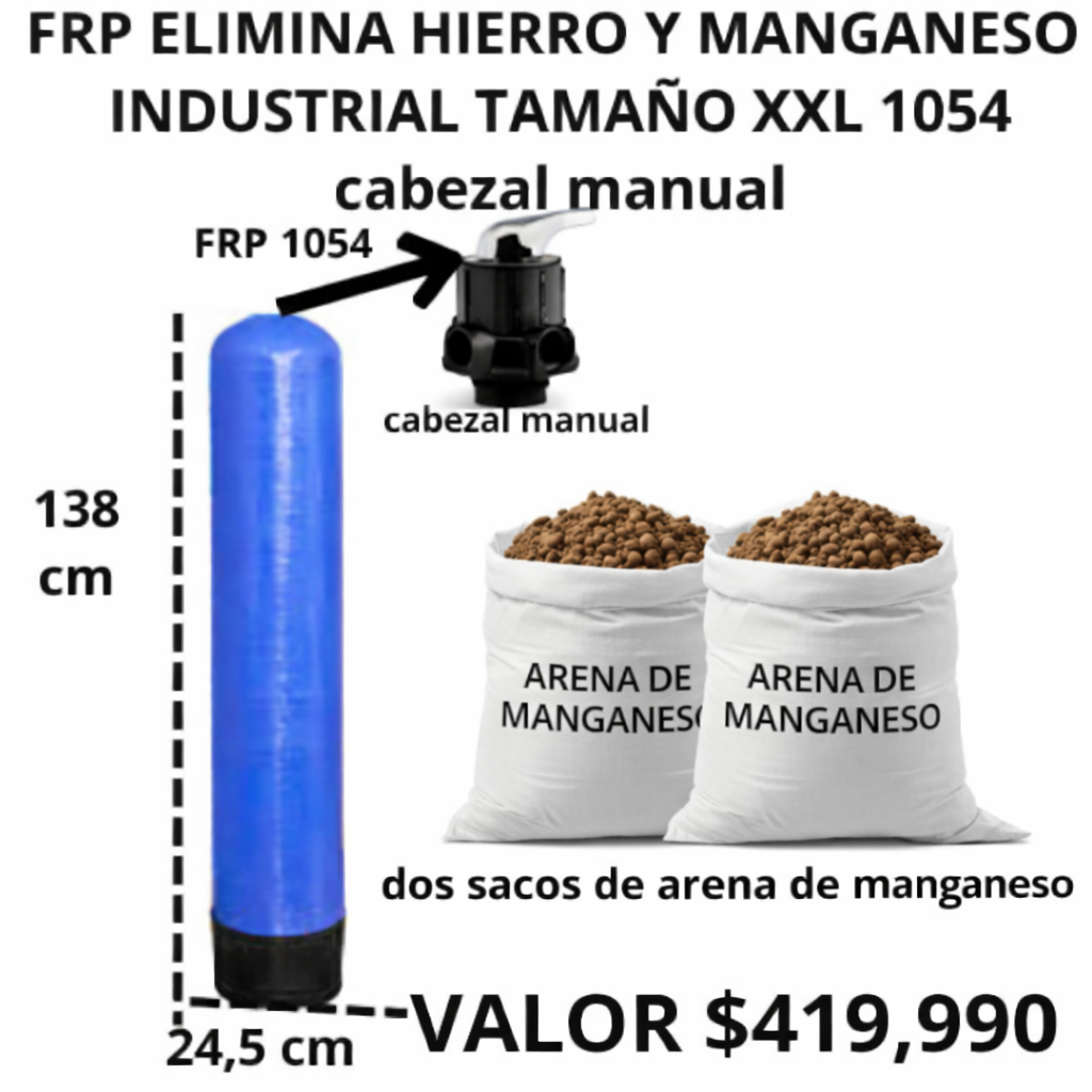 KIT ELIMINA HIERRO Y MANGANESO INDUSTRIAL 1054