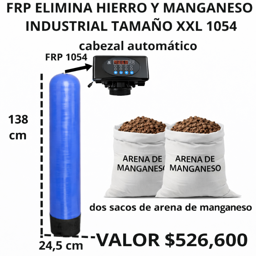 KIT ELIMINA HIERRO Y MANGANESO INDUSTRIAL 1054
