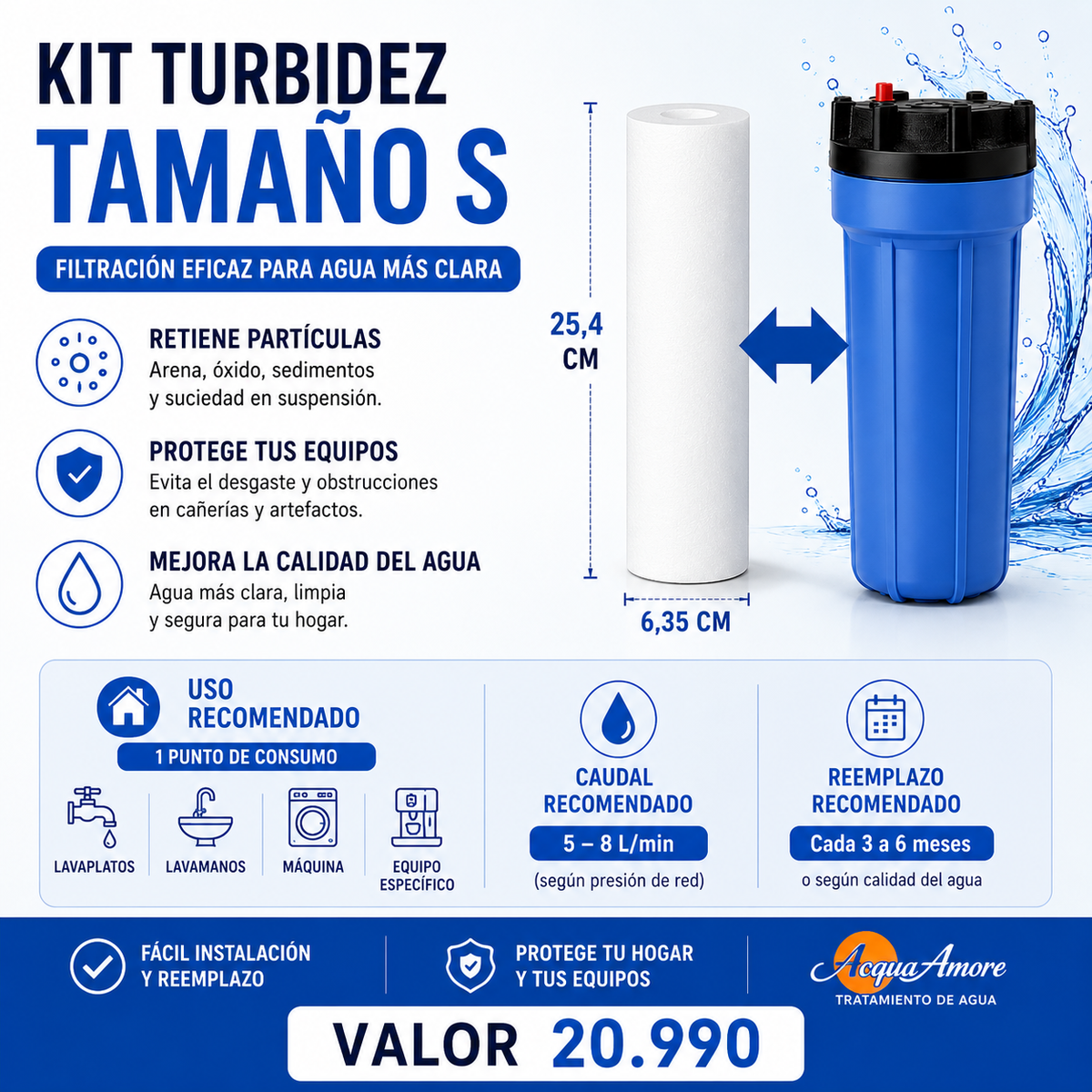 KIT TURBIDEZ TAMAÑO S  2,5"X10"