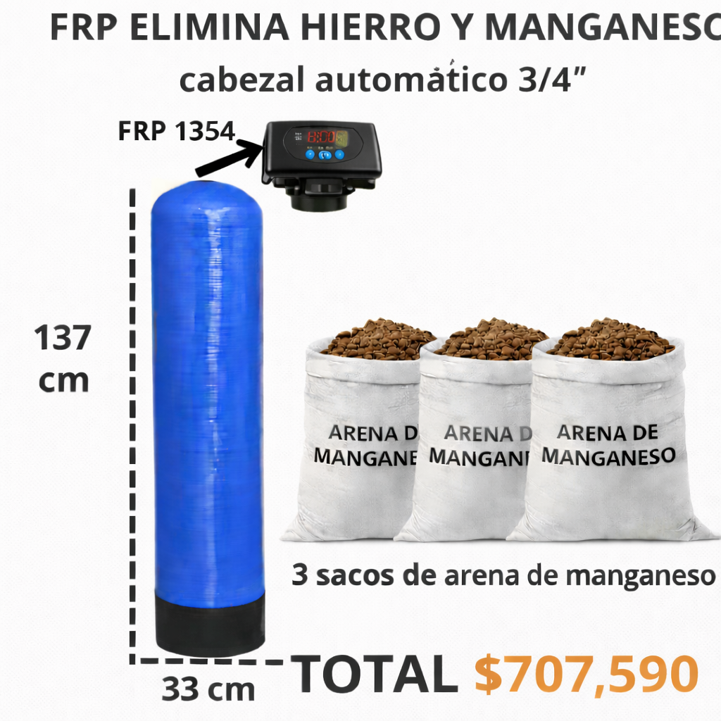 KIT ELIMINA HIERRO Y MANGANESO INDUSTRIAL 1354